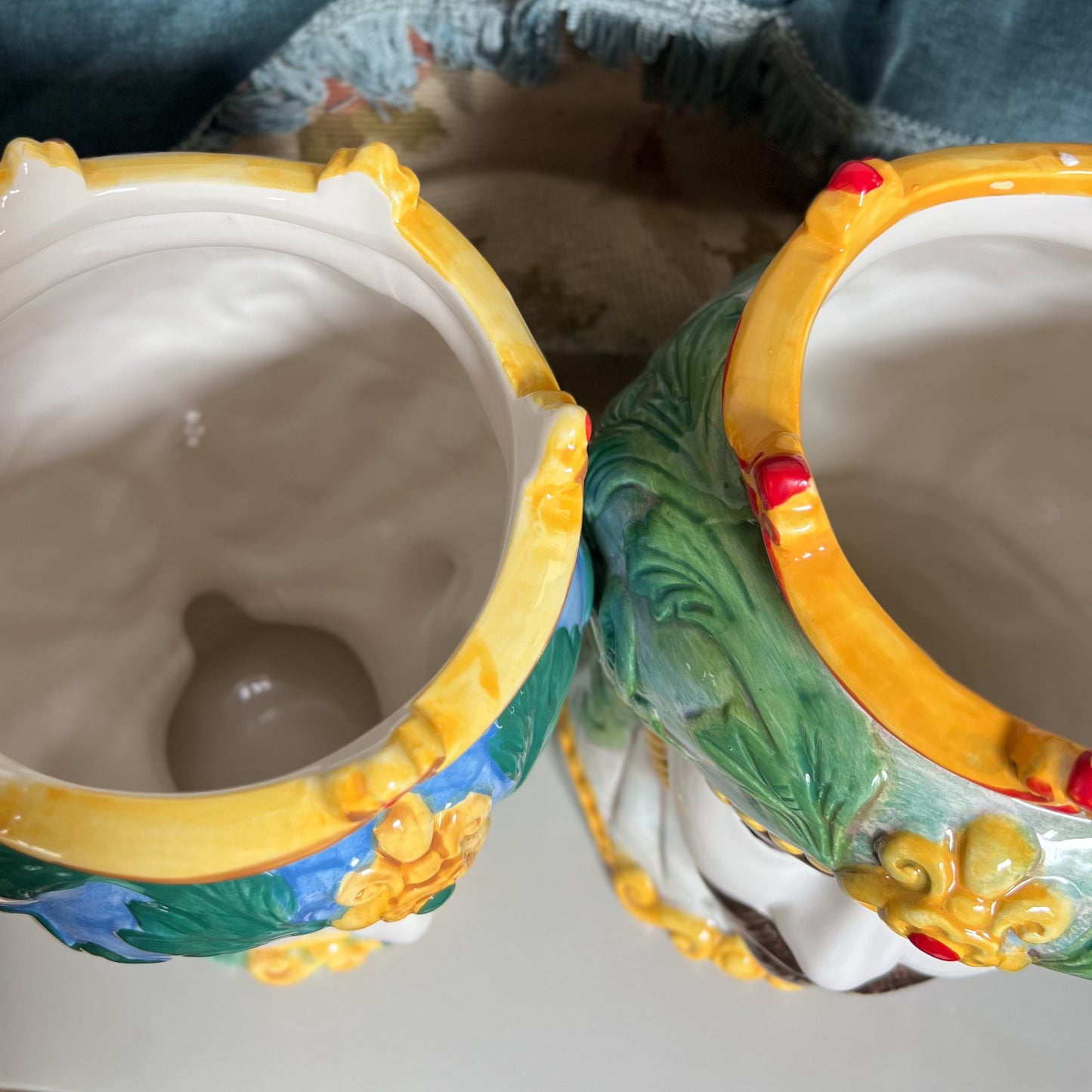 Pareja de Testas Di Moro Sicilianas Colores Grande