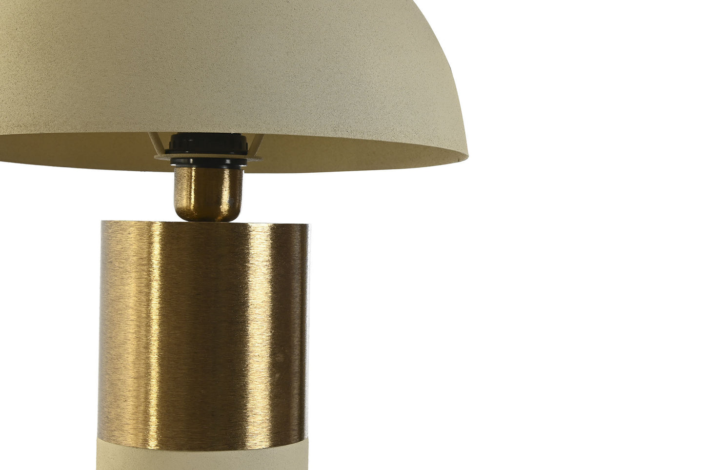 Lámpara Seta Crema y Metal Dorado