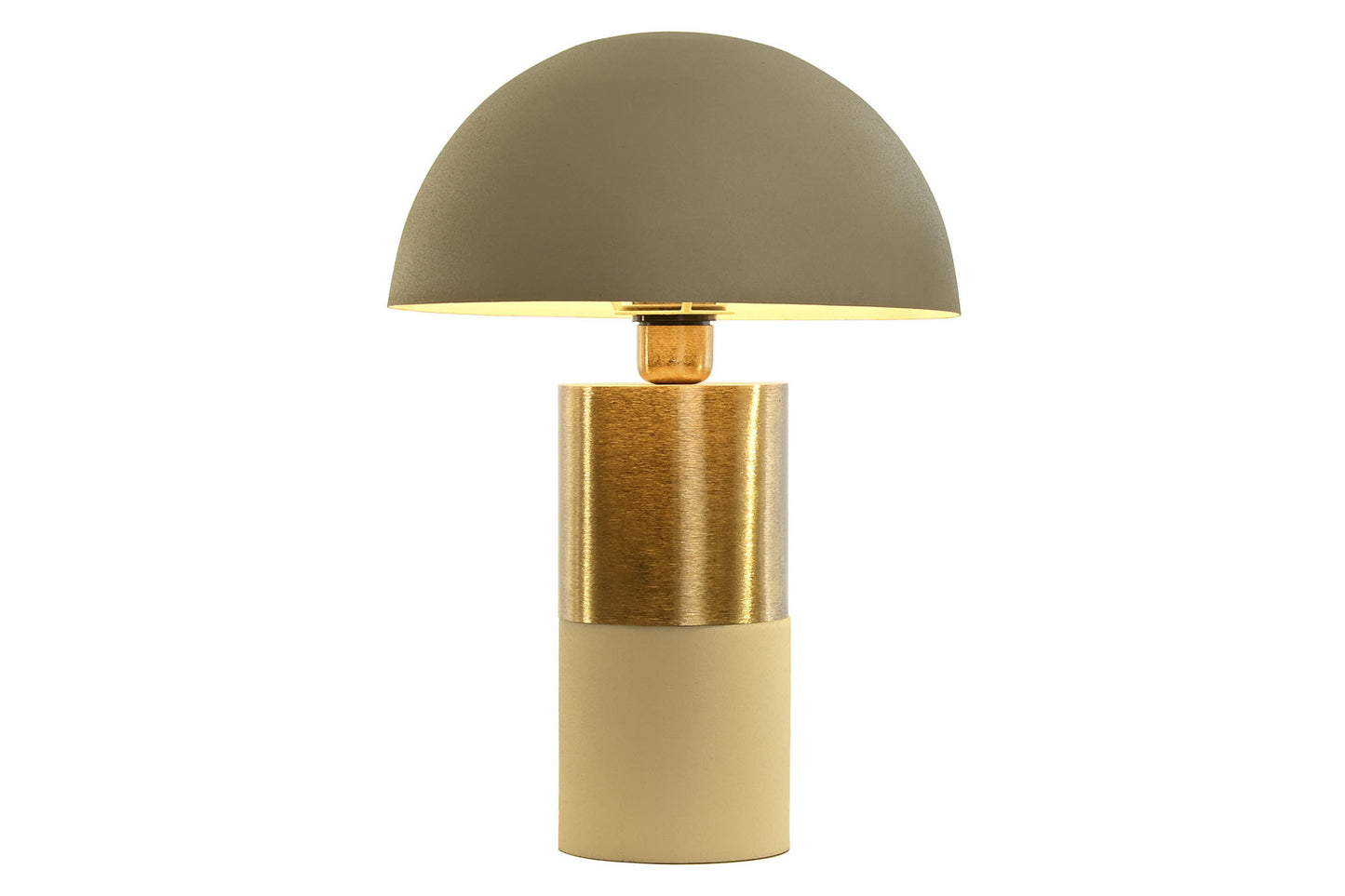 Lámpara Seta Crema y Metal Dorado