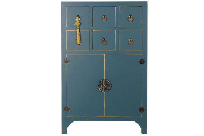 Cajonera Oriental Azul Petróleo (Seis Cajones)