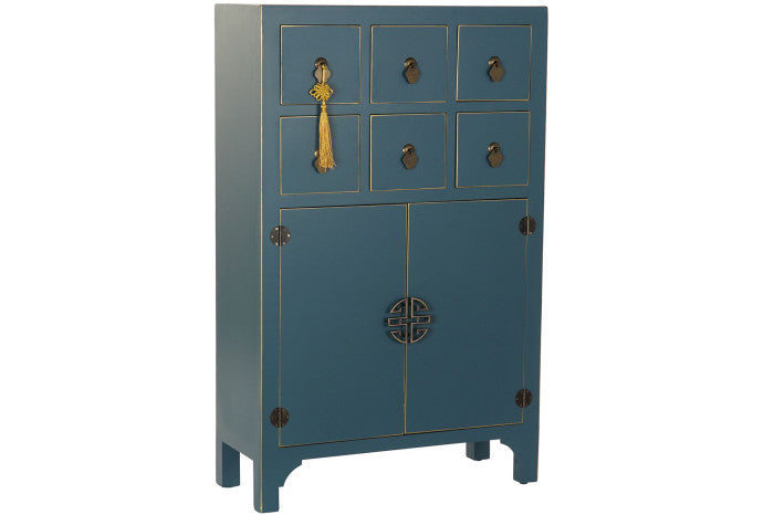 Cajonera Oriental Azul Petróleo (Seis Cajones)