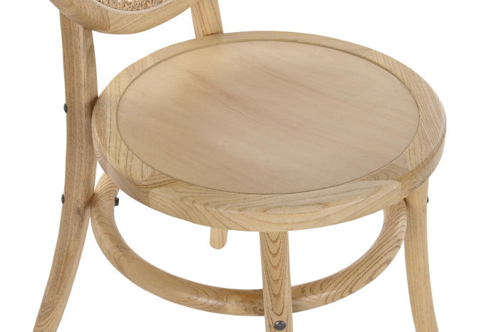 Silla Olmo Ratán Respaldo Ovalado