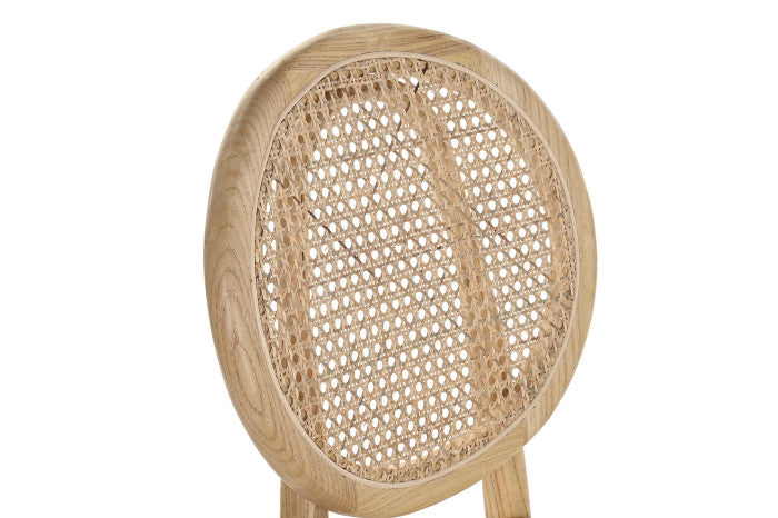 Silla Olmo Ratán Respaldo Ovalado