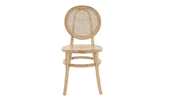 Silla Olmo Ratán Respaldo Ovalado