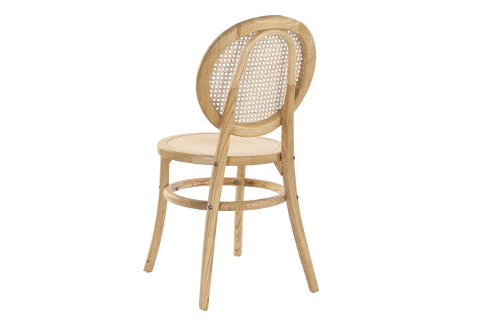 Silla Olmo Ratán Respaldo Ovalado