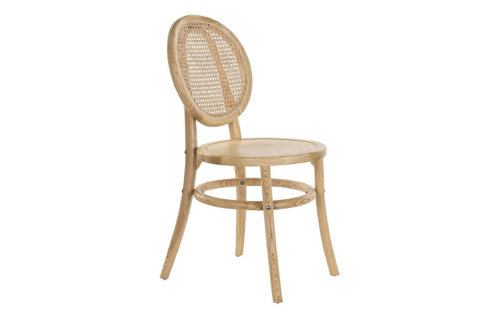 Silla Olmo Ratán Respaldo Ovalado