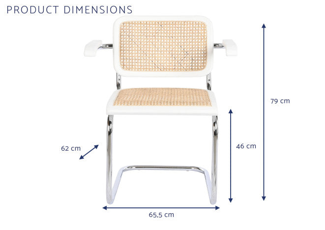 Silla Olmo Blanco y Ratán