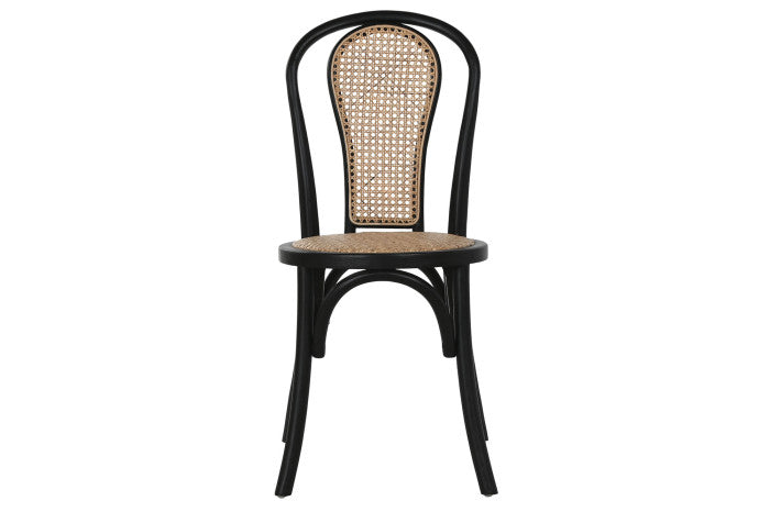 Silla Olmo Negro y Ratán Natural