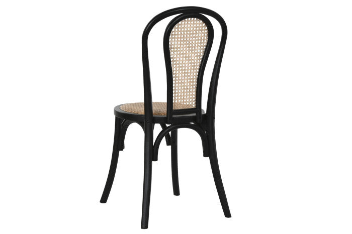 Silla Olmo Negro y Ratán Natural