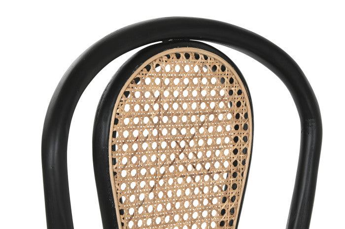Silla Olmo Negro y Ratán Natural
