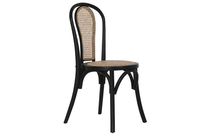 Silla Olmo Negro y Ratán Natural