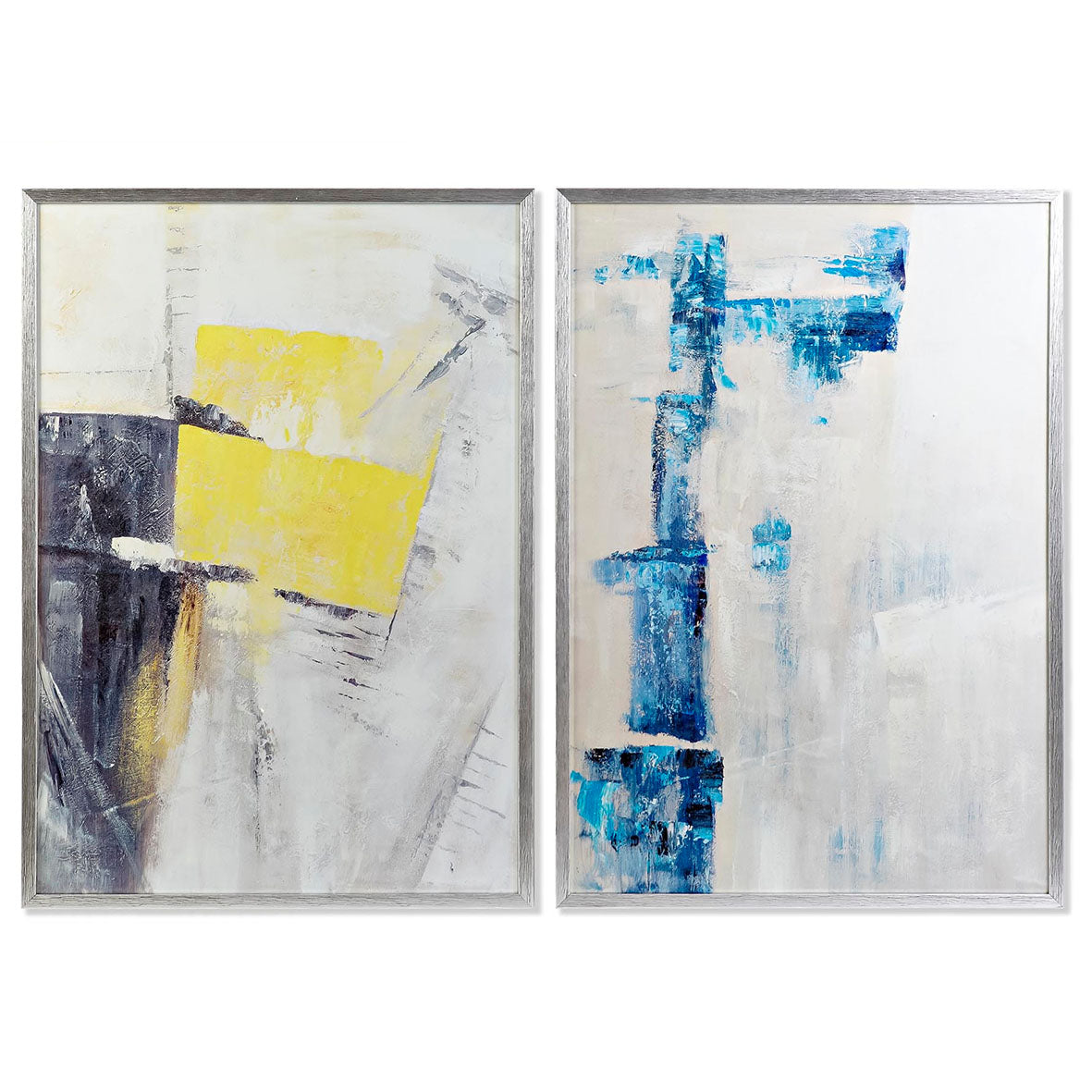 Pareja Abstractos Azul Amarillo