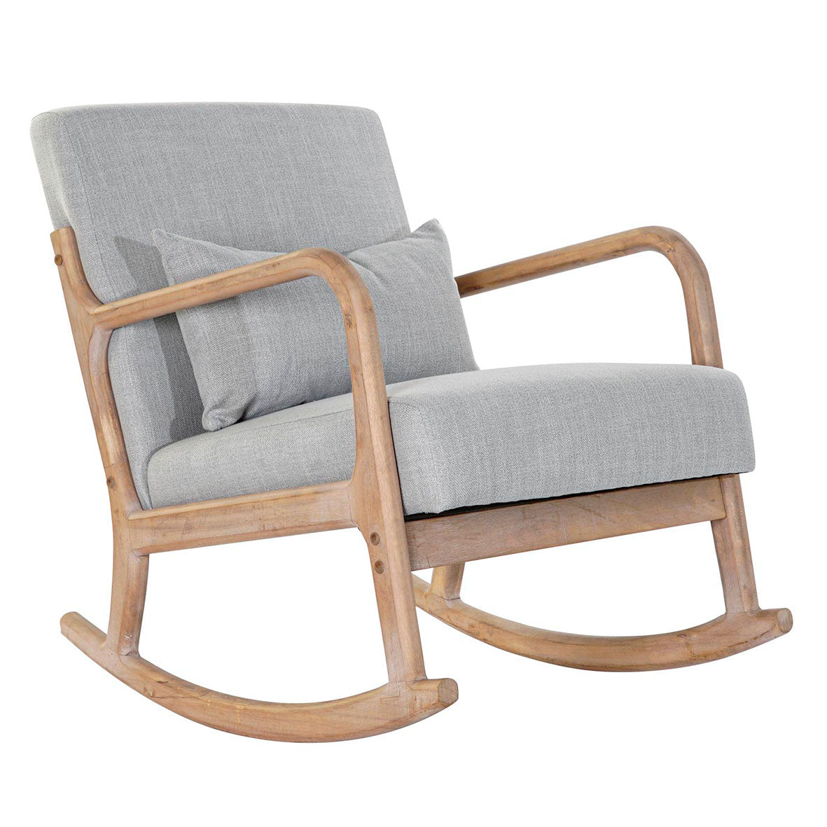 Sillón Mecedora Lino Cojín Gris