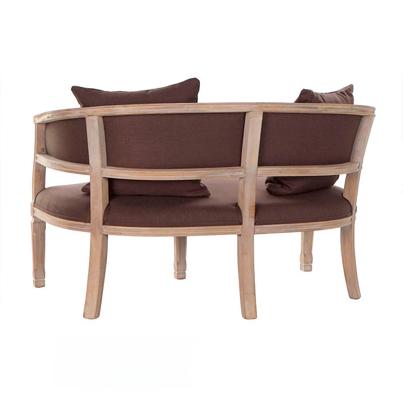 Sofá Rubberwood Lino Marrón