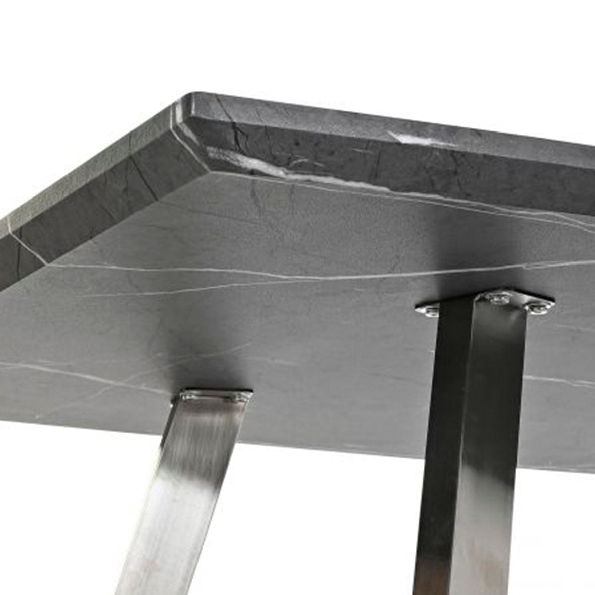 Mesa Comedor Acero Simil Mármol