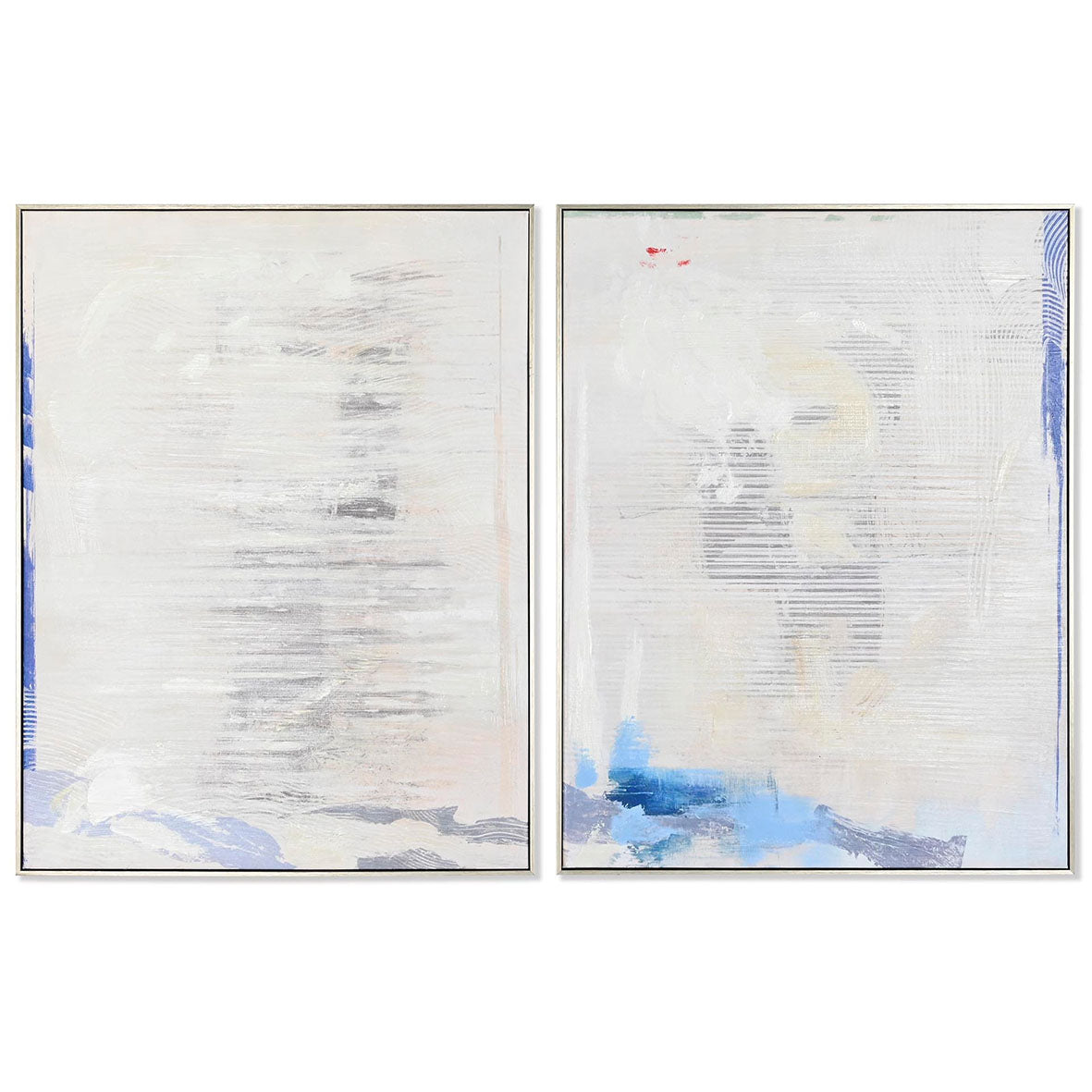 Pareja Lienzos Abstractos Blanco