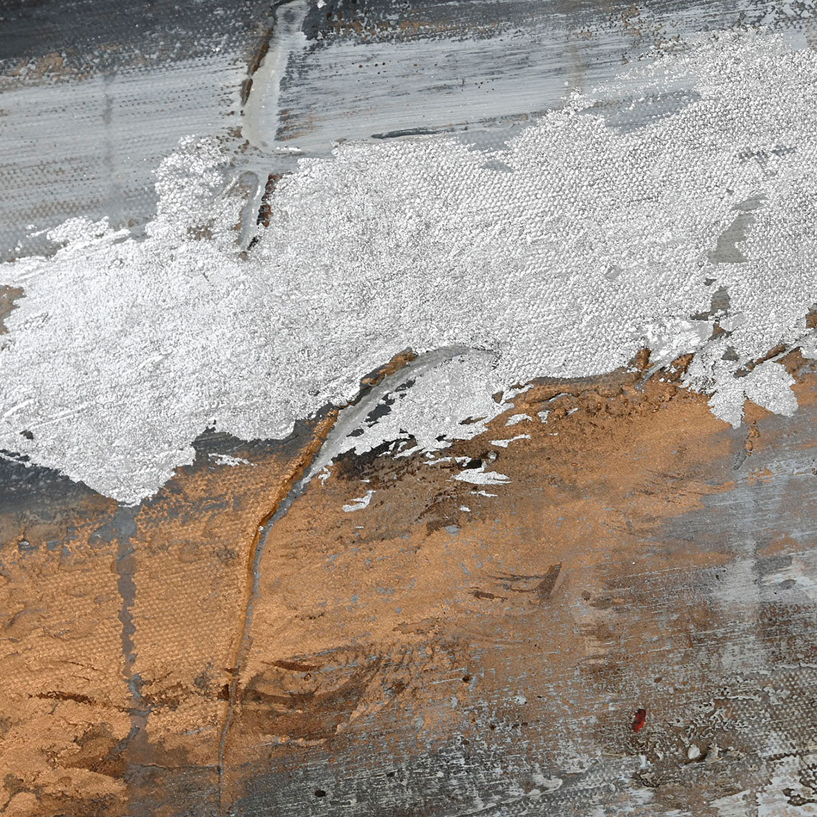 Cuadro Abstracto Grises Dorado