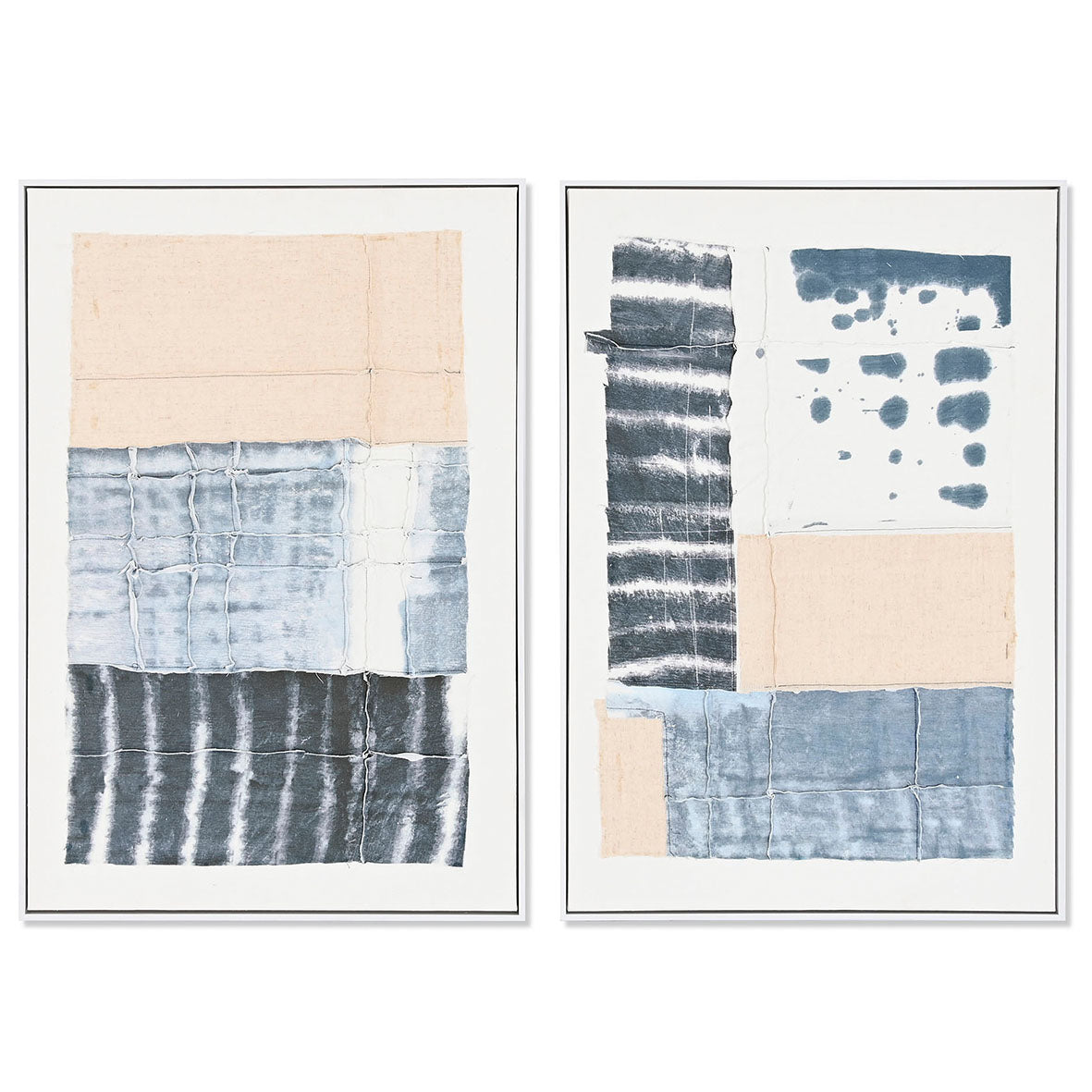 Pareja Cuadros Abstractos Patchwork