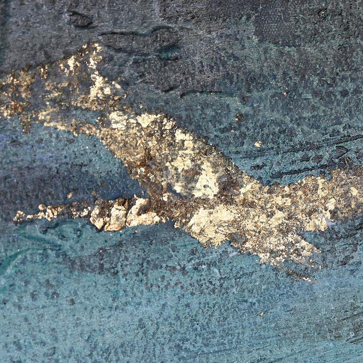 Lienzo Abstracto Tonos Azules Dorado