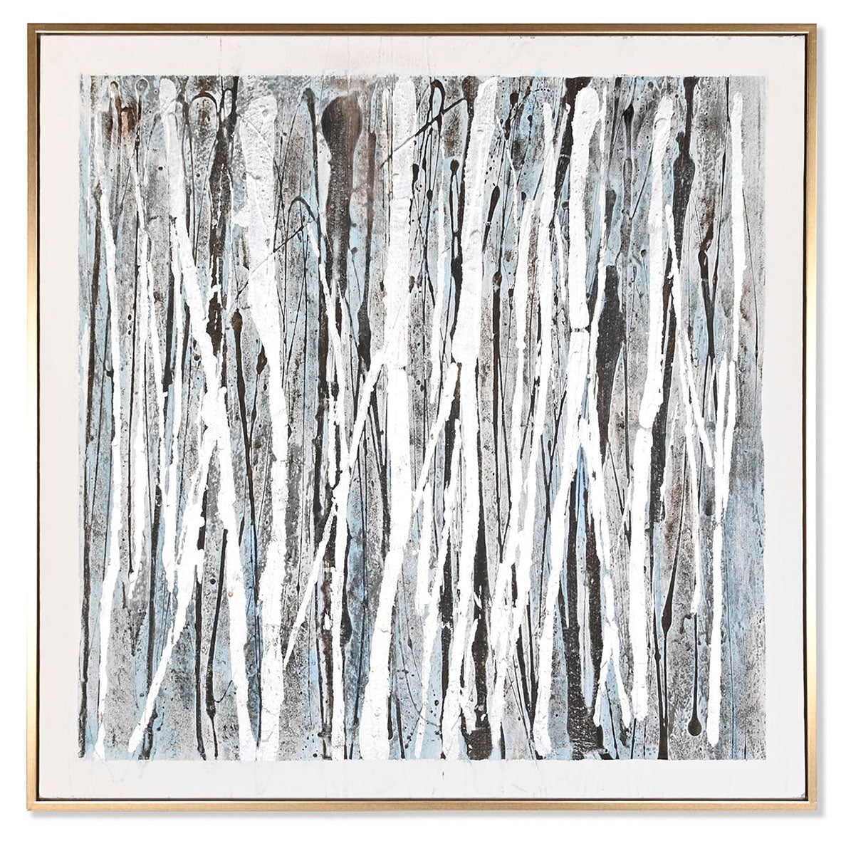 Cuadro Bosque Plata Abstracto