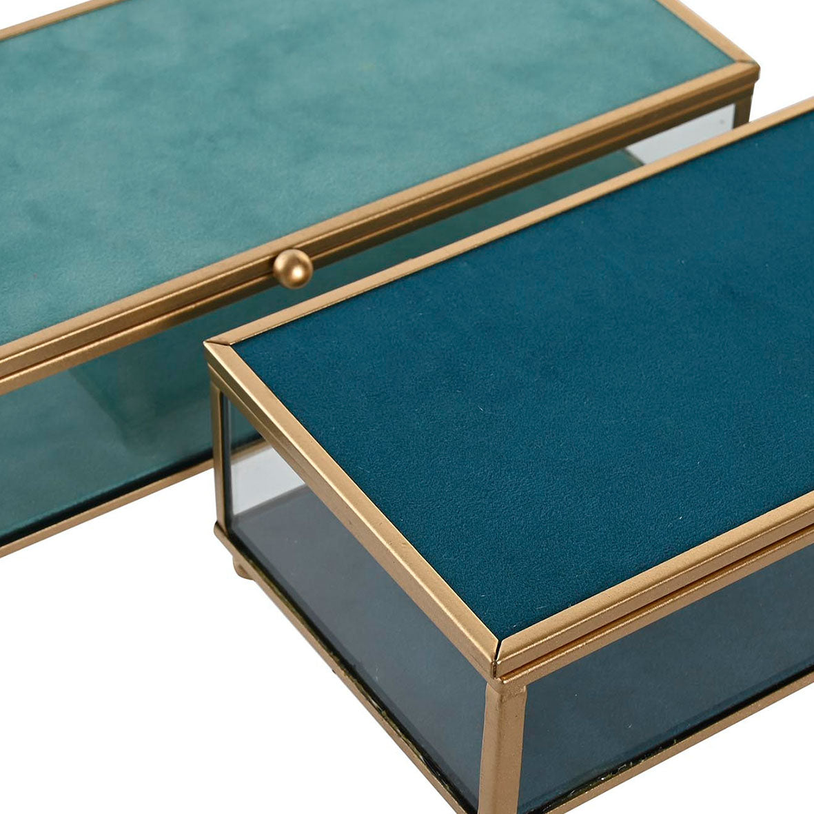 Joyero Rectangular Terciopelo Azul