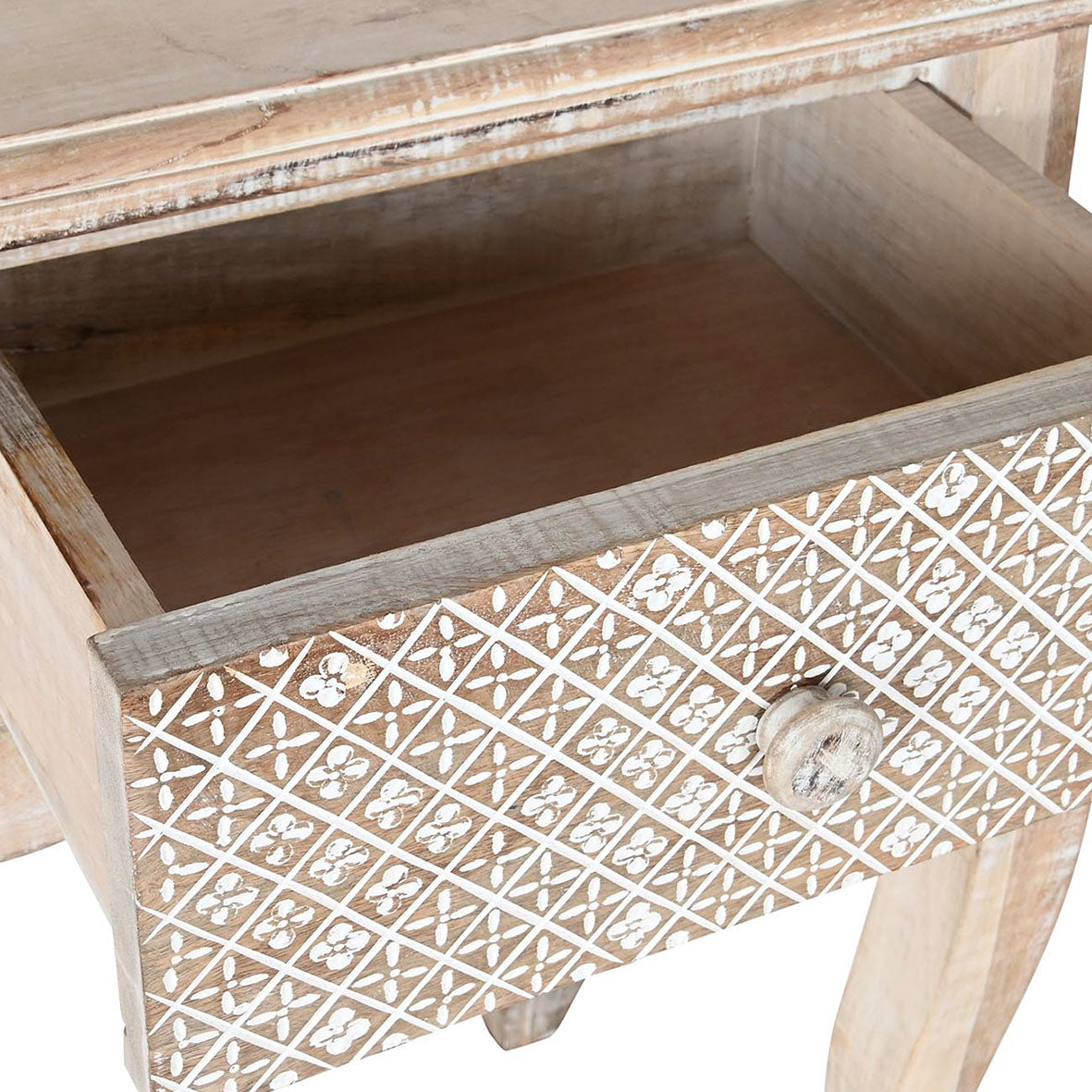 Consola Madera Mango Cuadrícula