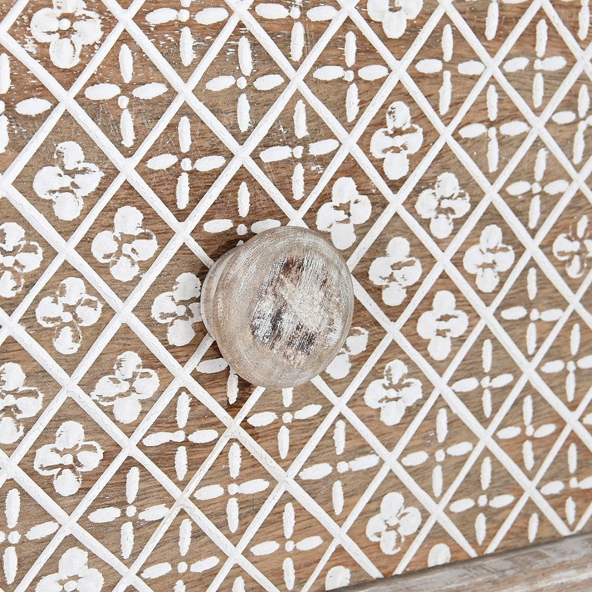 Consola Madera Mango Cuadrícula
