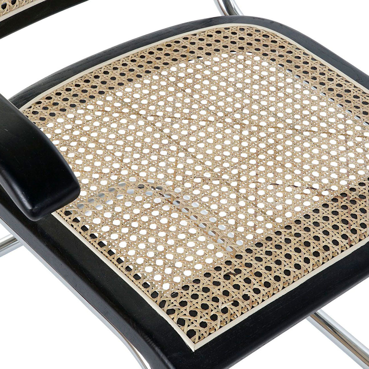 Silla Olmo Negro Ratán Reposabrazos