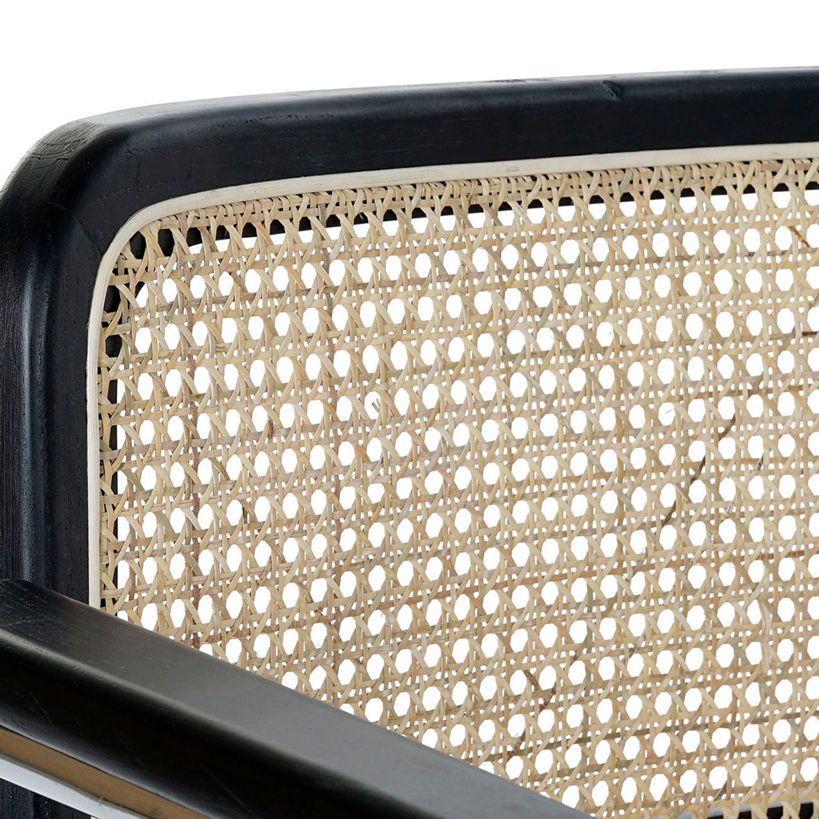 Silla Olmo Negro Ratán Reposabrazos