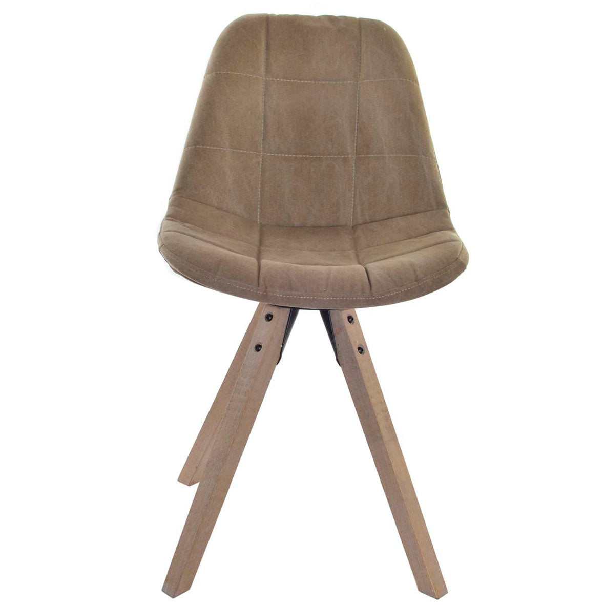 Silla Algodón Marrón Madera