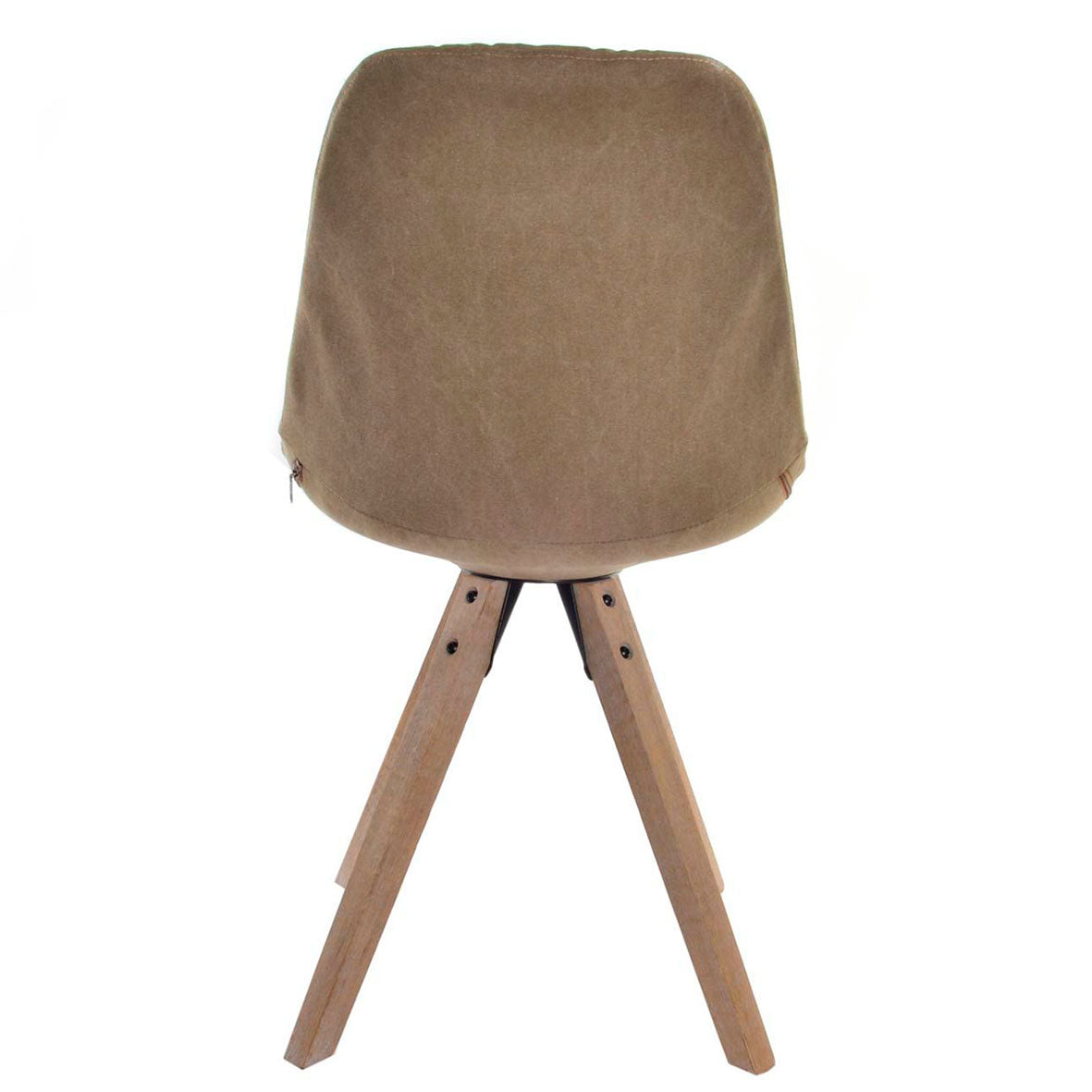 Silla Algodón Marrón Madera