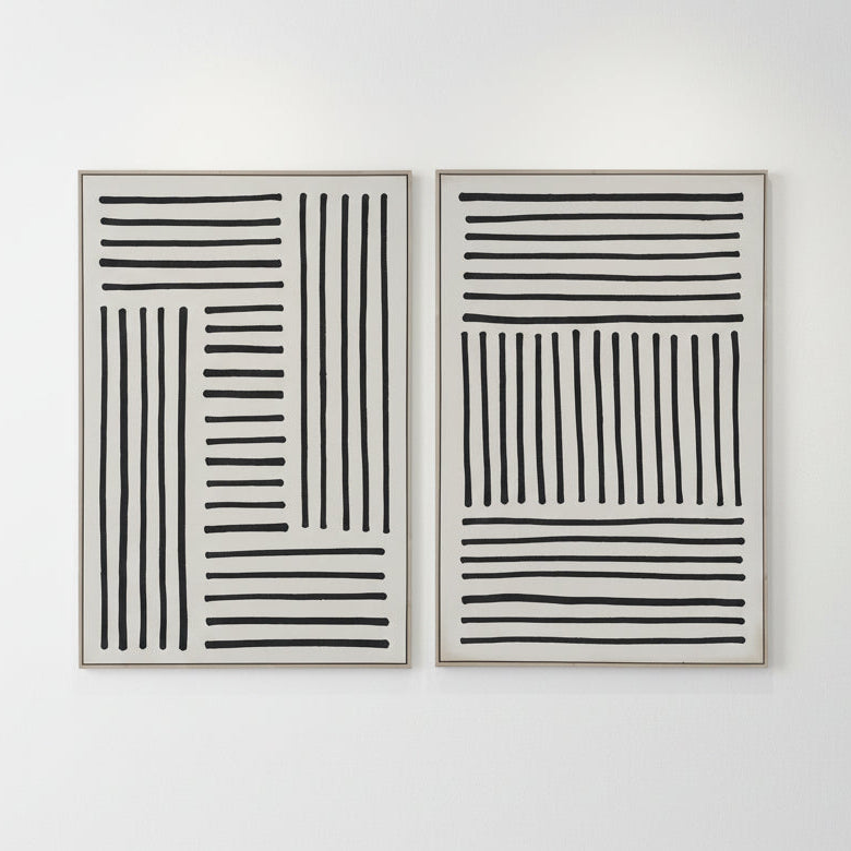 Pareja Lienzos Líneas Paralelas.