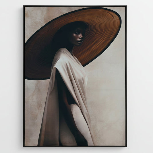 Lienzo Mujer con Sombrero Velvet II