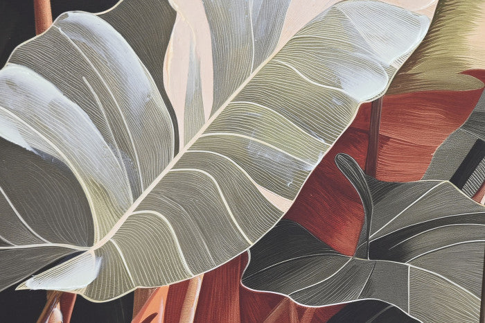 Pareja Lienzos Hojas Tropical