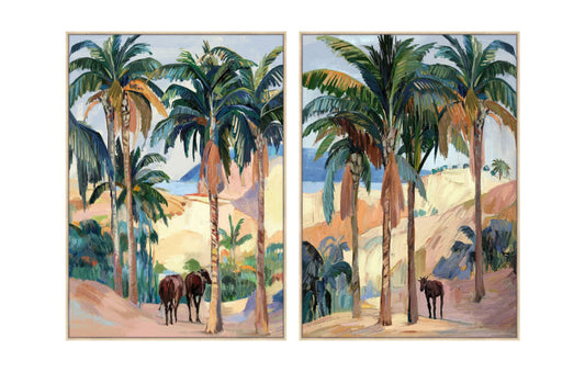 Pareja Paisaje Palmeras