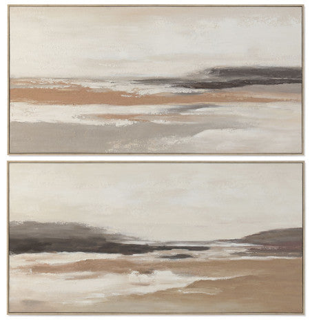 Pareja de Lienzos Abstractos Marrones