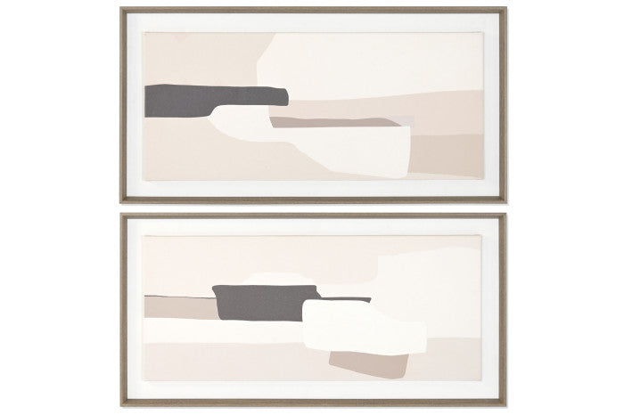 Pareja de Lienzos Abstractos Beige