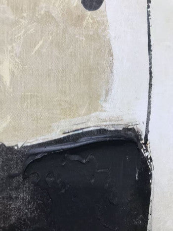 Pareja Lienzos Abstractos Beige Negro