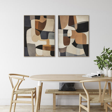 Pareja Lienzos Beige Marrones