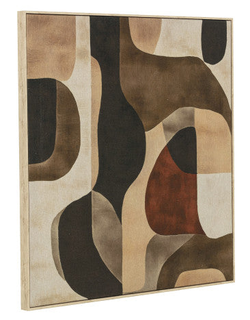 Pareja Lienzos Abstractos Beige Negro