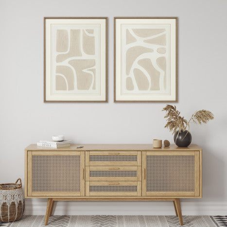 Pareja Cuadros Abstractos Beige