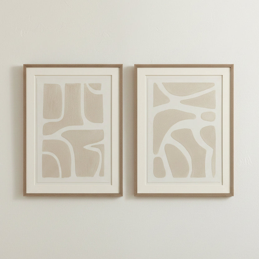 Pareja Cuadros Abstractos Beige