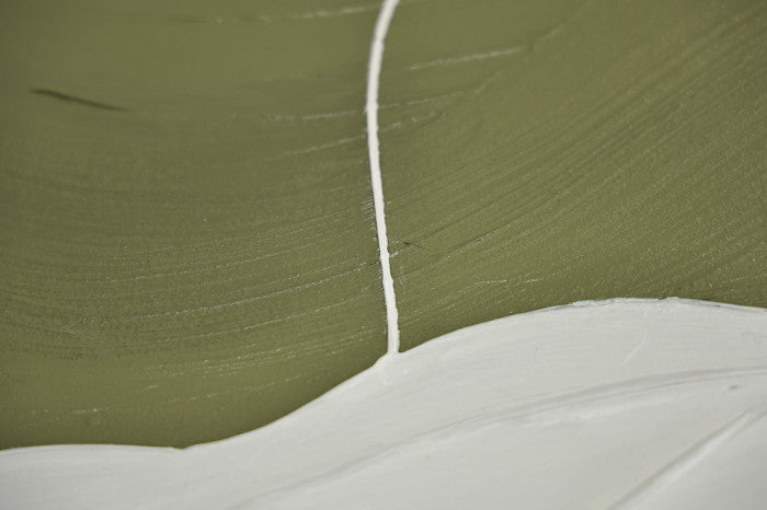 Lienzo Abstracto Verde Blanco