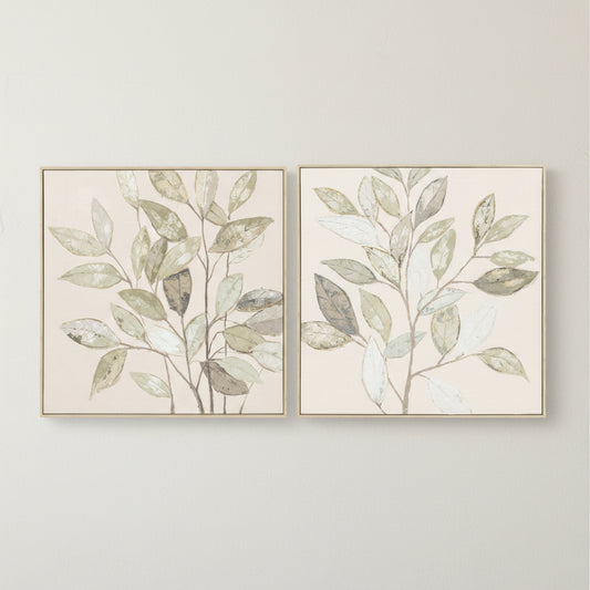 Pareja Cuadros Hojas