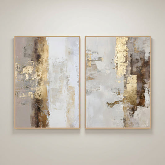 Pareja de cuadros Moderno Golden Balance