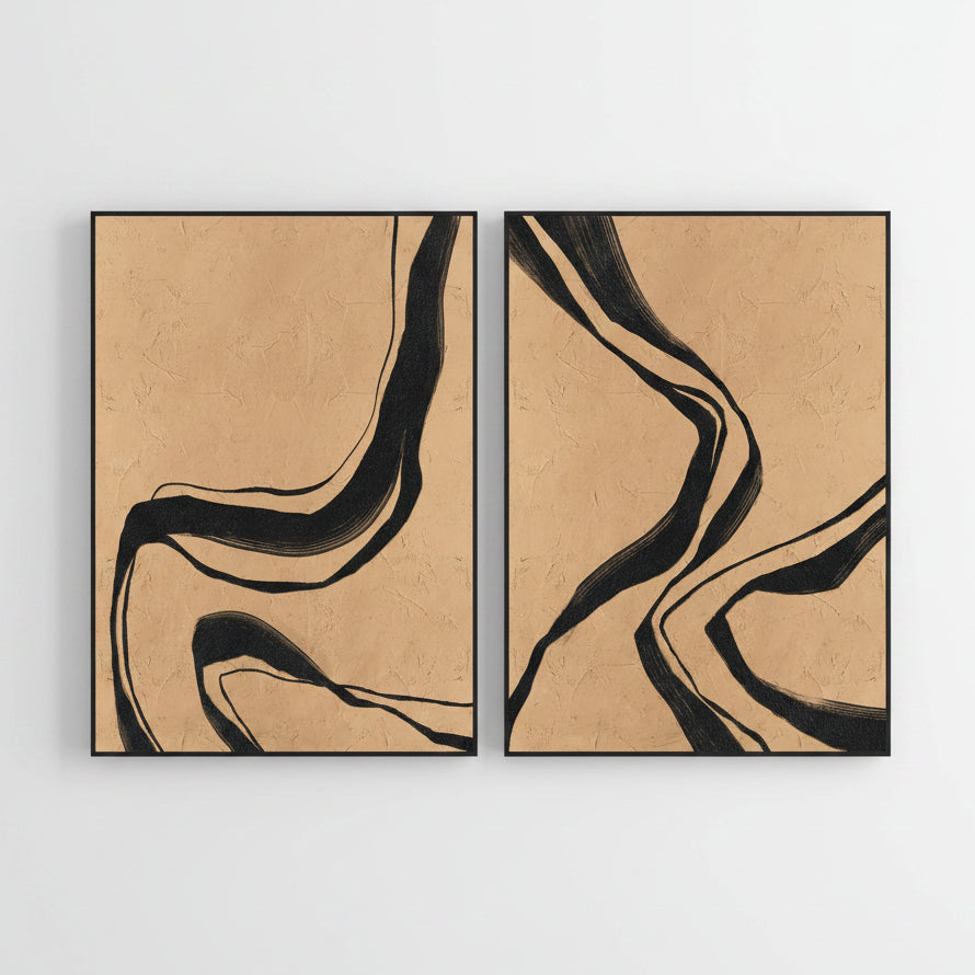 Pareja de cuadros Moderno Terral