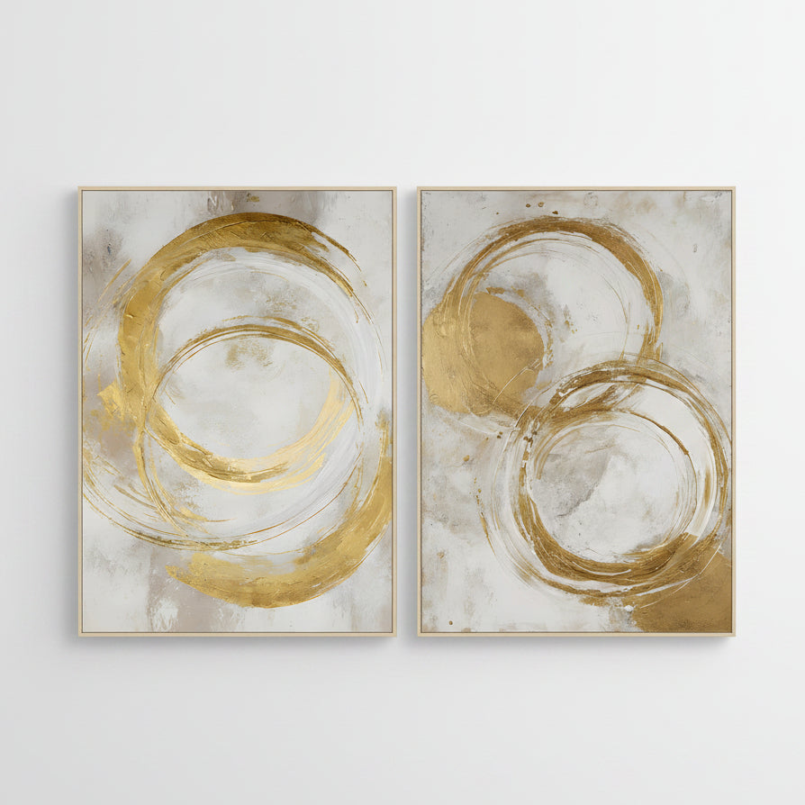 Pareja de cuadros Moderno Golden Orbit