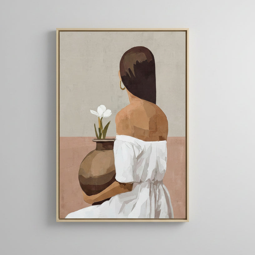 Cuadro Mujer Jarrón con Flor