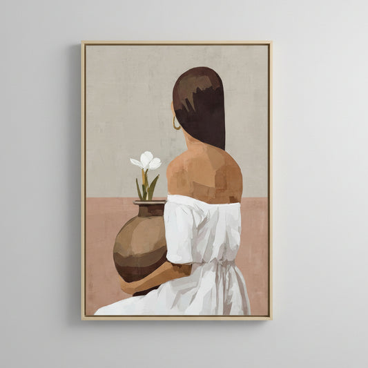 Cuadro Mujer Jarrón con Flor