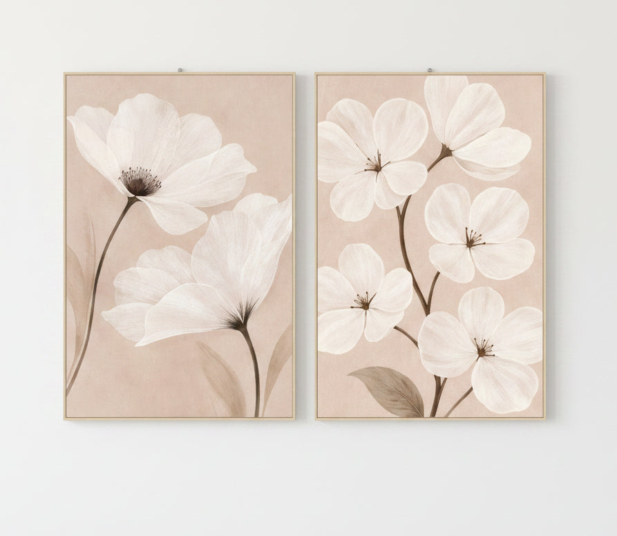 Pareja de cuadros Ivory Blossom